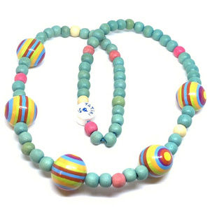 Tatiri rainbow painted wood multicolor necklace